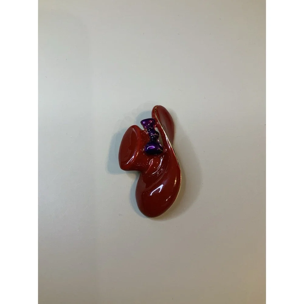 Red Hat Society Enamel Purple Bow Brooch Pin